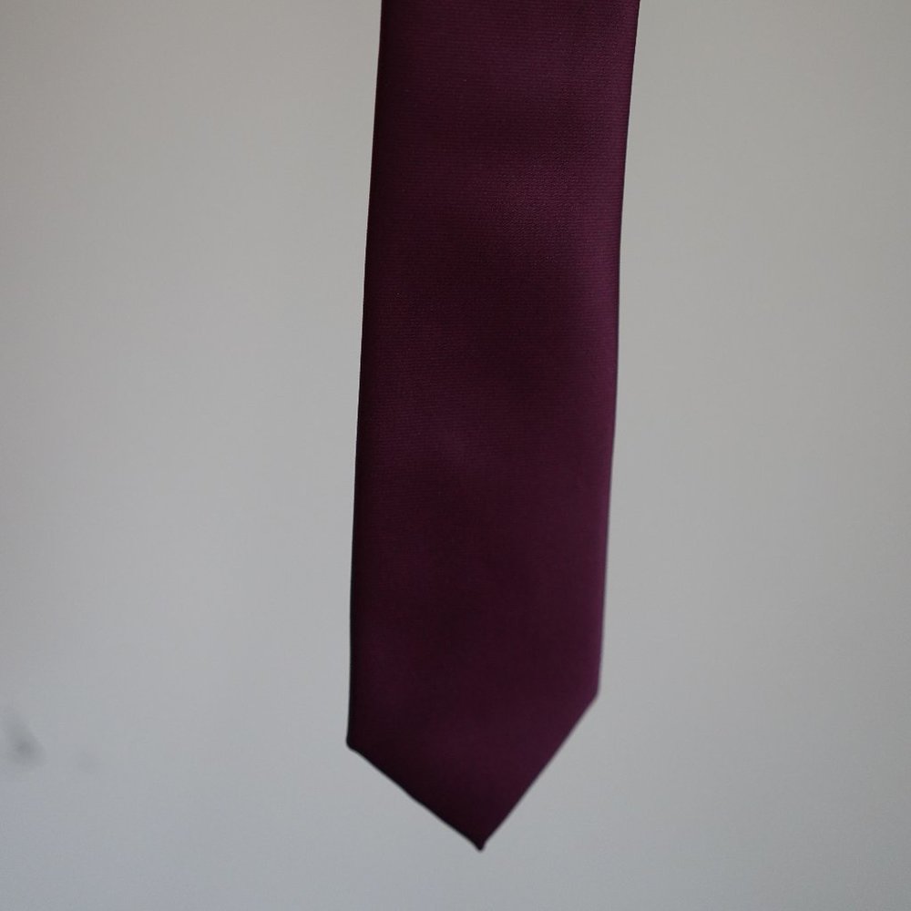 Bird Grey cabernet satin tie